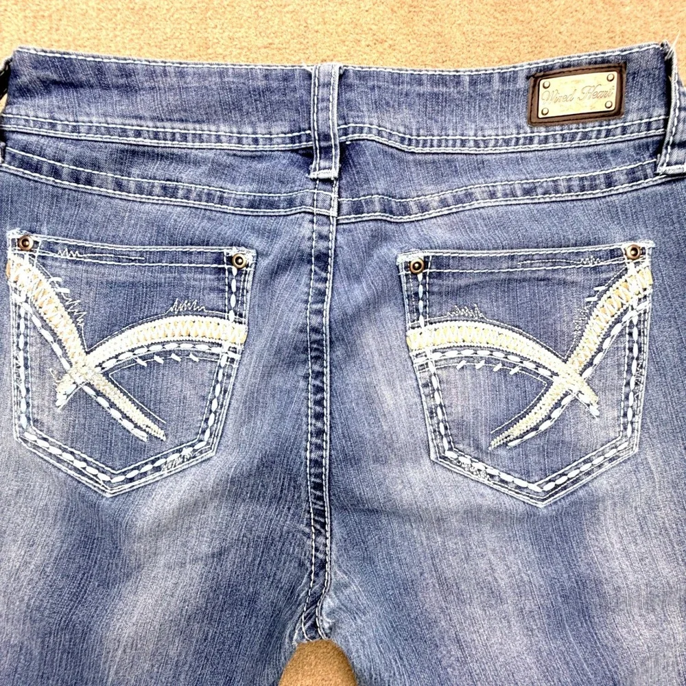 Wired Heart Womens Bootcut Jeans Size 30 Medium Wash Blue Denim Stretch RN139056